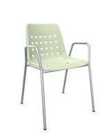 Schaffner Bermuda Fauteuil repas avec accoudoirs tubes ronds