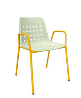 Schaffner Bermuda Fauteuil repas avec accoudoirs tubes ronds