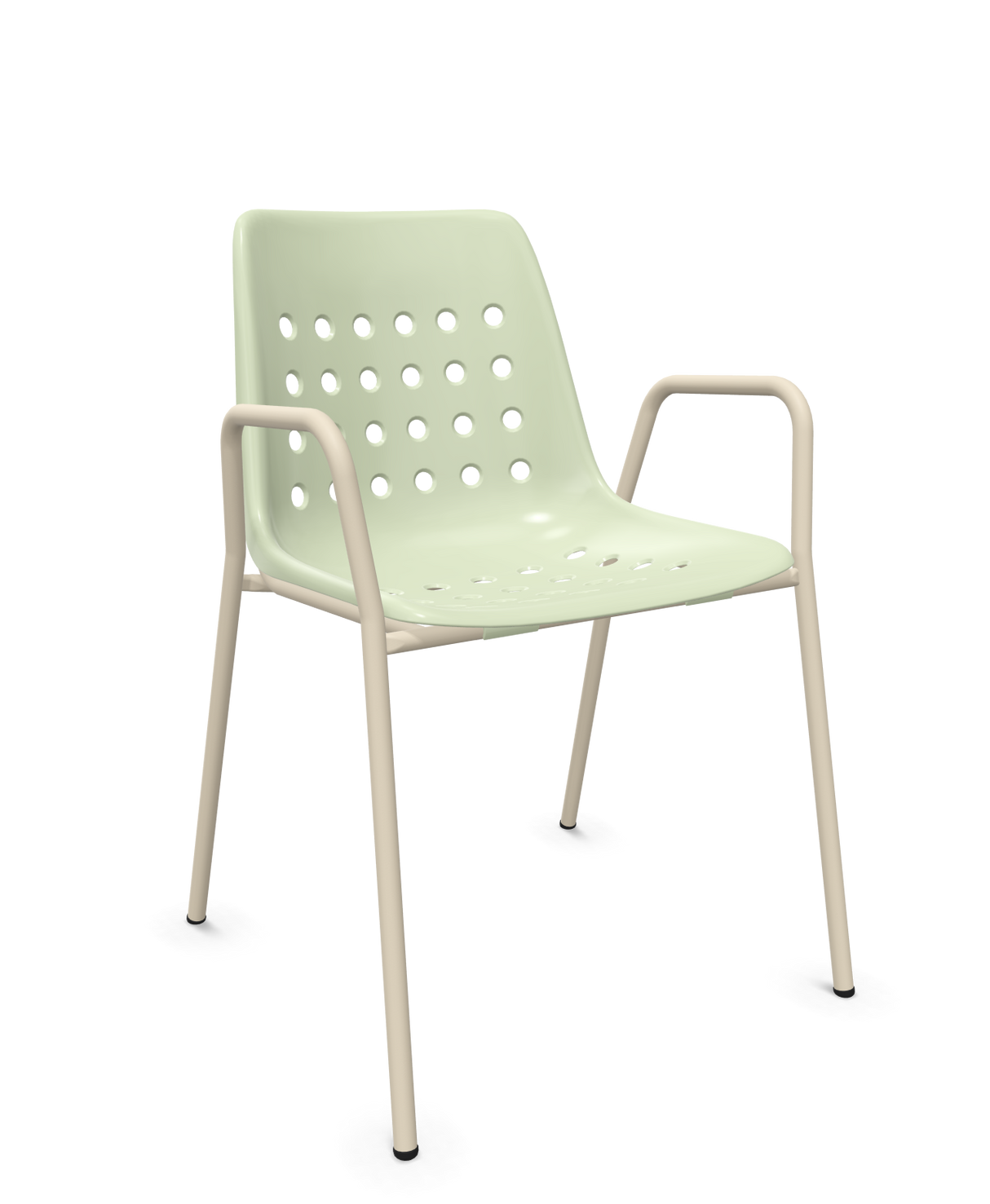 Schaffner Bermuda Fauteuil repas avec accoudoirs tubes ronds