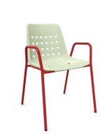 Schaffner Bermuda Fauteuil repas avec accoudoirs tubes ronds