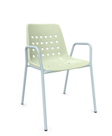 Schaffner Bermuda Fauteuil repas avec accoudoirs tubes ronds