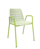 Schaffner Bermuda Fauteuil repas avec accoudoirs tubes ronds
