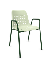 Schaffner Bermuda Fauteuil repas avec accoudoirs tubes ronds