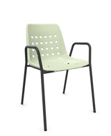 Schaffner Bermuda Fauteuil repas avec accoudoirs tubes ronds