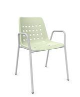 Schaffner Bermuda Fauteuil repas avec accoudoirs tubes ronds