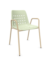Schaffner Bermuda Fauteuil repas avec accoudoirs tubes ronds