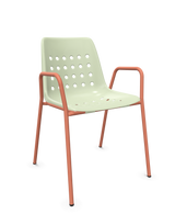 Schaffner Bermuda Fauteuil repas avec accoudoirs tubes ronds