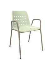 Schaffner Bermuda Fauteuil repas avec accoudoirs tubes ronds