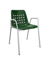 Schaffner Bermuda Fauteuil repas avec accoudoirs tubes ronds