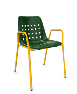 Schaffner Bermuda Fauteuil repas avec accoudoirs tubes ronds