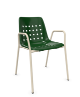 Schaffner Bermuda Fauteuil repas avec accoudoirs tubes ronds