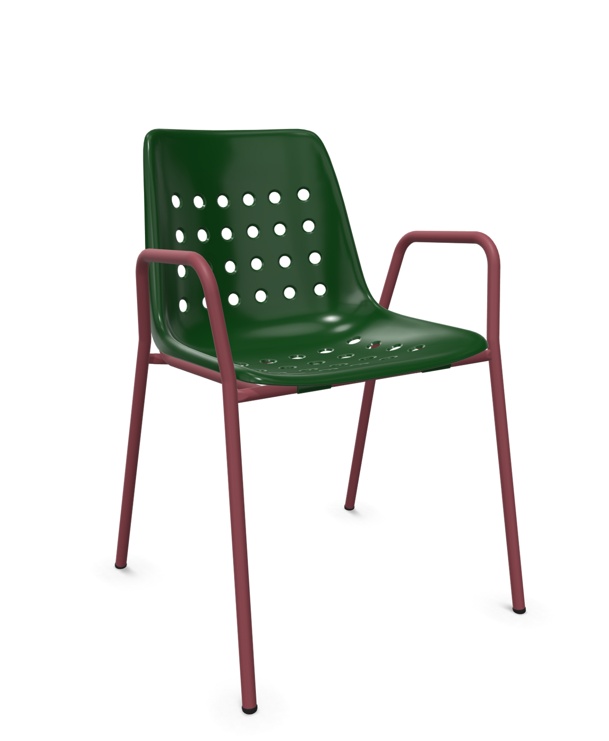 Schaffner Bermuda Fauteuil repas avec accoudoirs tubes ronds