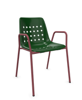 Schaffner Bermuda Fauteuil repas avec accoudoirs tubes ronds