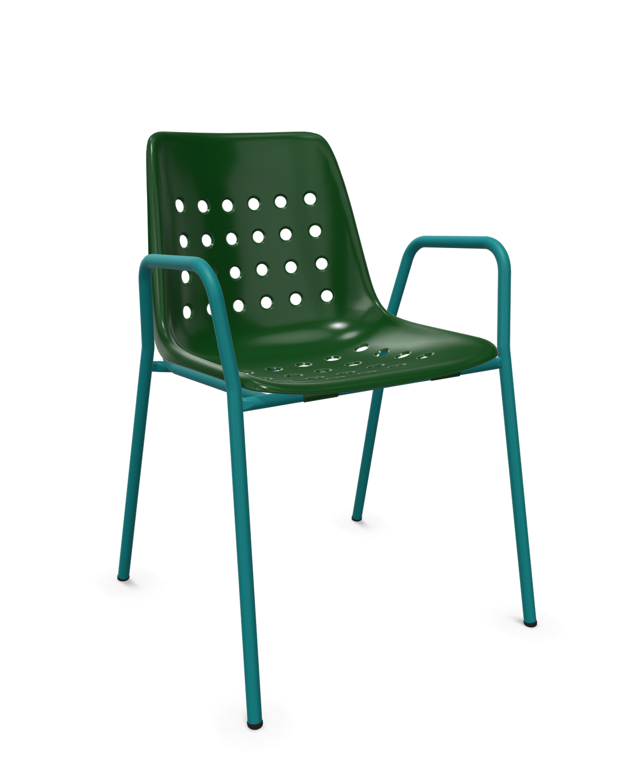 Schaffner Bermuda Fauteuil repas avec accoudoirs tubes ronds