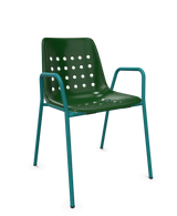 Schaffner Bermuda Fauteuil repas avec accoudoirs tubes ronds