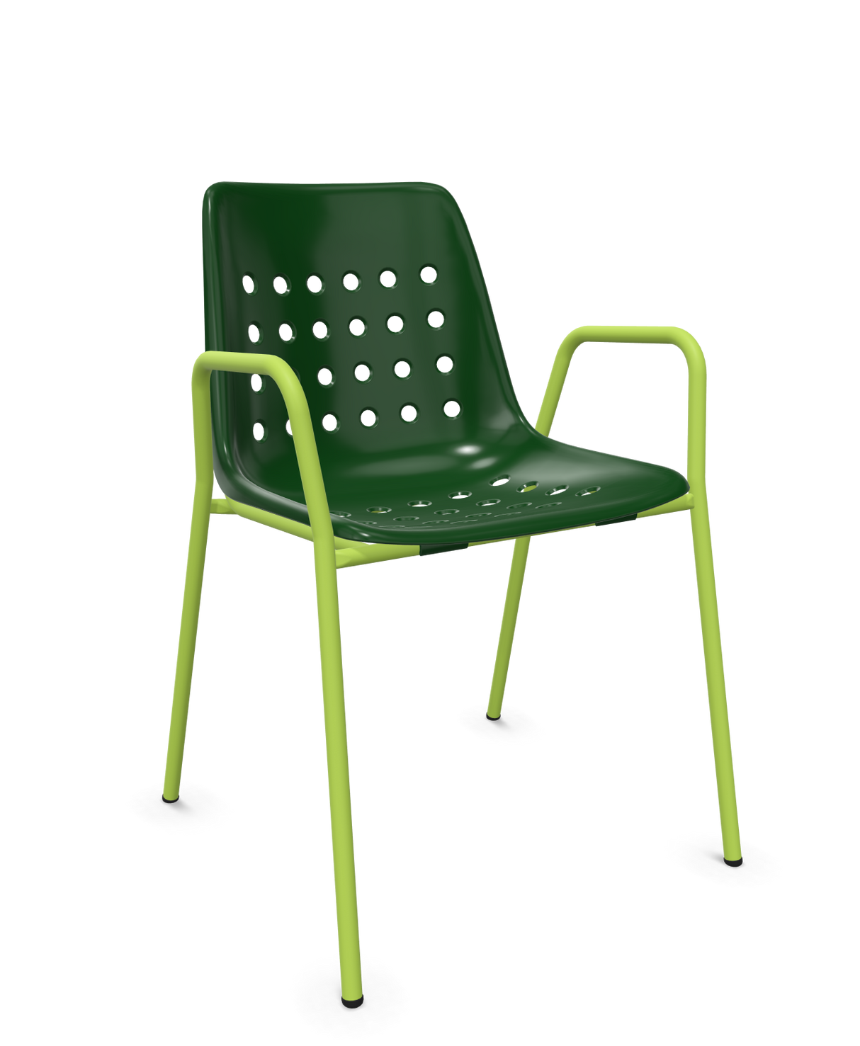 Schaffner Bermuda Fauteuil repas avec accoudoirs tubes ronds