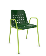 Schaffner Bermuda Fauteuil repas avec accoudoirs tubes ronds
