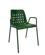Schaffner Bermuda Fauteuil repas avec accoudoirs tubes ronds