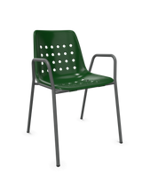 Schaffner Bermuda Fauteuil repas avec accoudoirs tubes ronds