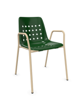 Schaffner Bermuda Fauteuil repas avec accoudoirs tubes ronds