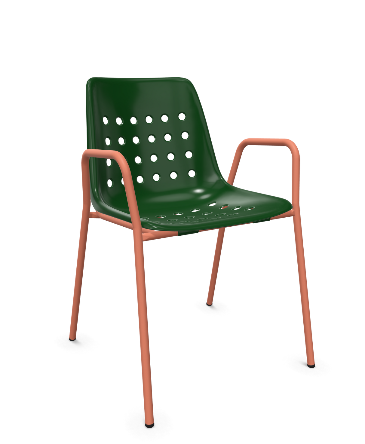 Schaffner Bermuda Fauteuil repas avec accoudoirs tubes ronds