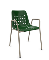 Schaffner Bermuda Fauteuil repas avec accoudoirs tubes ronds