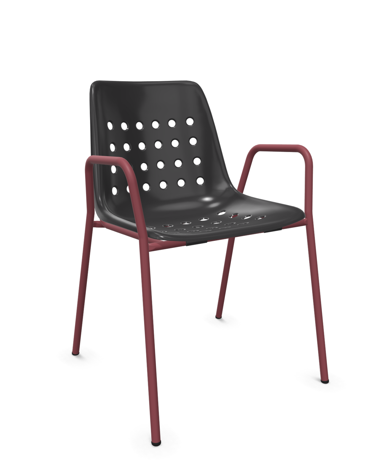 Schaffner Bermuda Fauteuil repas avec accoudoirs tubes ronds