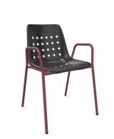 Schaffner Bermuda Fauteuil repas avec accoudoirs tubes ronds