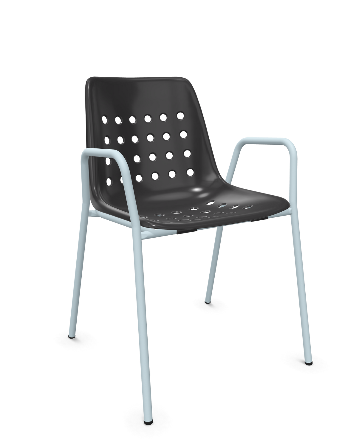 Schaffner Bermuda Fauteuil repas avec accoudoirs tubes ronds