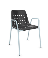 Schaffner Bermuda Fauteuil repas avec accoudoirs tubes ronds