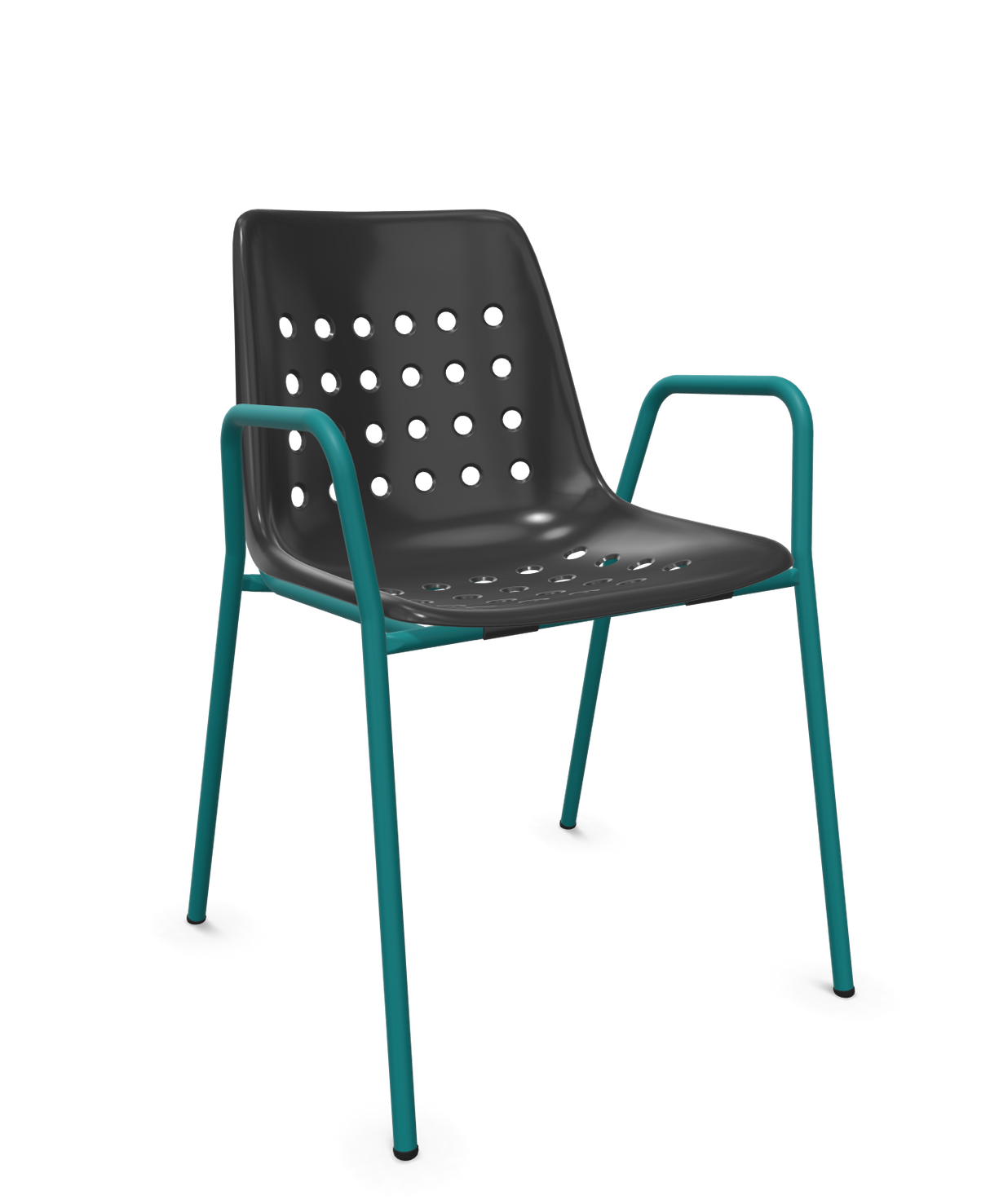 Schaffner Bermuda Fauteuil repas avec accoudoirs tubes ronds