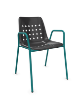 Schaffner Bermuda Fauteuil repas avec accoudoirs tubes ronds