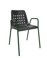 Schaffner Bermuda Fauteuil repas avec accoudoirs tubes ronds