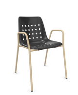Schaffner Bermuda Fauteuil repas avec accoudoirs tubes ronds