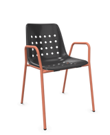 Schaffner Bermuda Fauteuil repas avec accoudoirs tubes ronds
