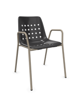 Schaffner Bermuda Fauteuil repas avec accoudoirs tubes ronds