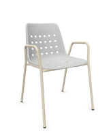 Schaffner Bermuda Fauteuil repas avec accoudoirs tubes ronds