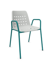 Schaffner Bermuda Fauteuil repas avec accoudoirs tubes ronds