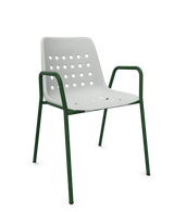 Schaffner Bermuda Fauteuil repas avec accoudoirs tubes ronds