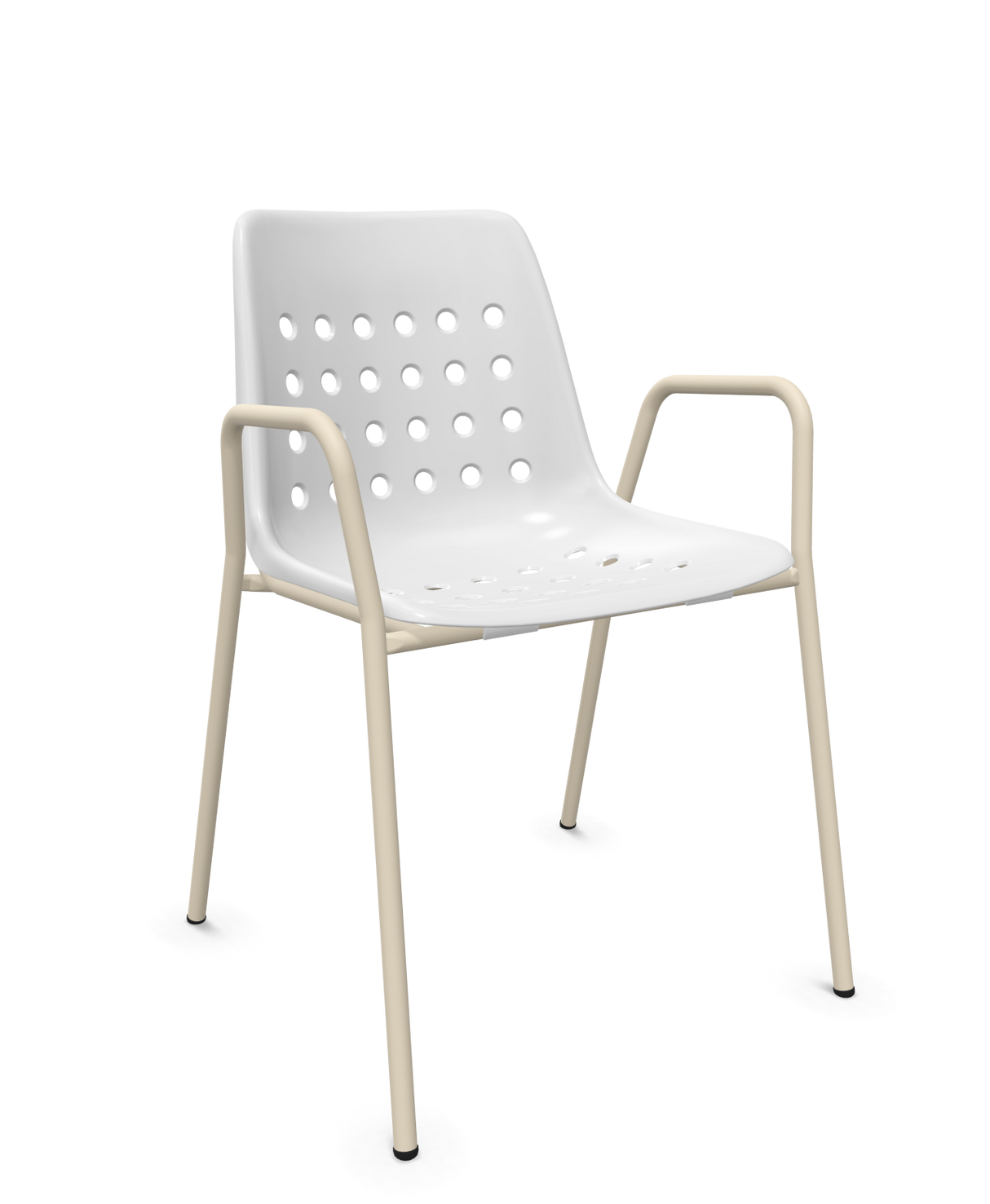 Schaffner Bermuda Fauteuil repas avec accoudoirs tubes ronds