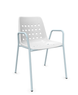 Schaffner Bermuda Fauteuil repas avec accoudoirs tubes ronds