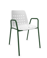 Schaffner Bermuda Fauteuil repas avec accoudoirs tubes ronds