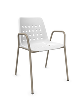 Schaffner Bermuda Fauteuil repas avec accoudoirs tubes ronds