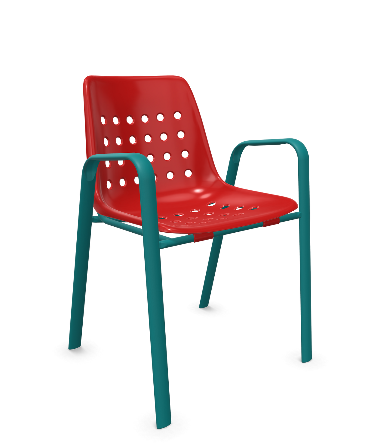 Schaffner Bermuda Fauteuil repas avec accoudoirs tubes ovales