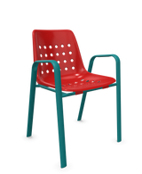 Schaffner Bermuda Fauteuil repas avec accoudoirs tubes ovales