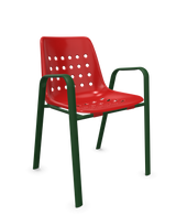 Schaffner Bermuda Fauteuil repas avec accoudoirs tubes ovales