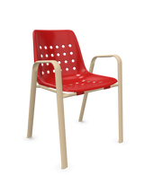 Schaffner Bermuda Fauteuil repas avec accoudoirs tubes ovales