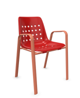 Schaffner Bermuda Fauteuil repas avec accoudoirs tubes ovales