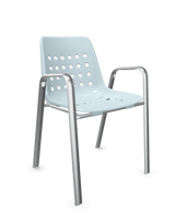 Schaffner Bermuda Fauteuil repas avec accoudoirs tubes ovales