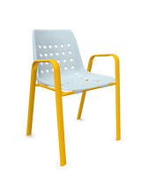 Schaffner Bermuda Fauteuil repas avec accoudoirs tubes ovales